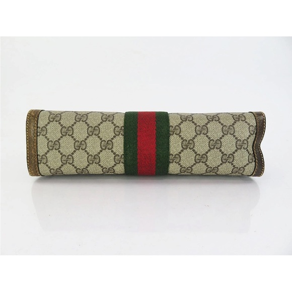 Gucci Beige Monogram Wallet with Red and Green Stripe - Picture 4 of 11